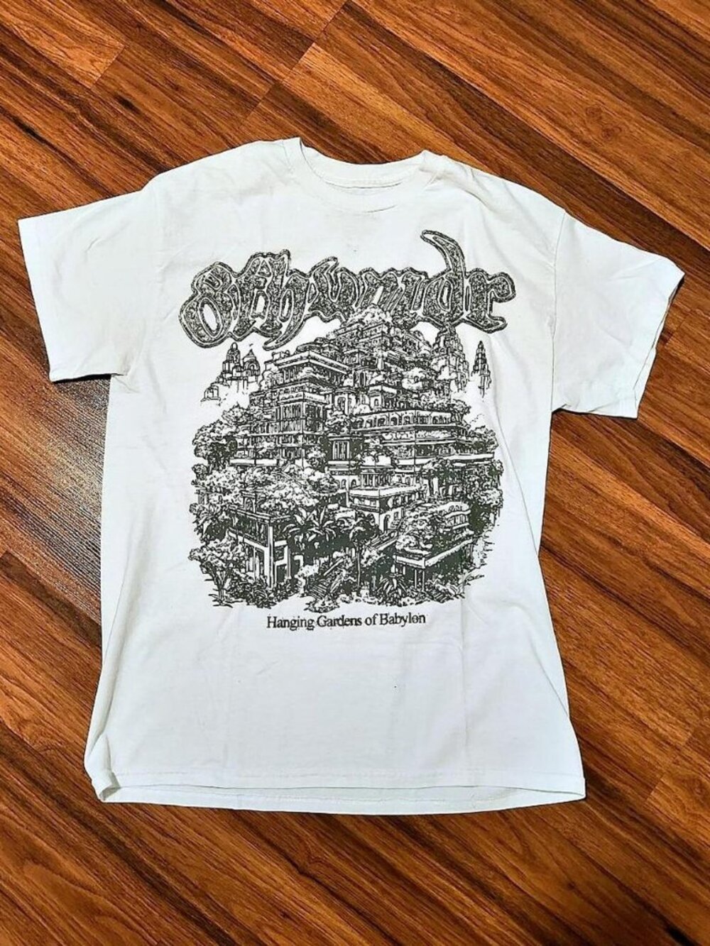 Men's White and Khaki T-shirt